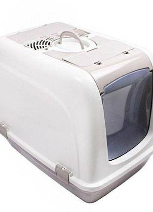 Туалет для котів будка сірий, 65х50х45 см
