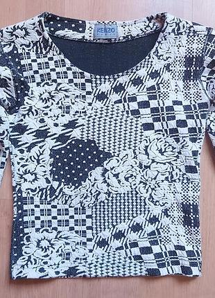 Kenzo, винтажная плотная футболка с геометрическим принтом