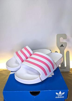 Шльопанці adidas adilette aqua білі з рожевим eu 38 uk 5 (23,3–23,5 см) оригінал