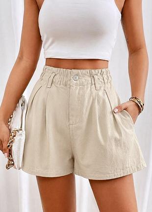 Бежевые багги шорты от zara