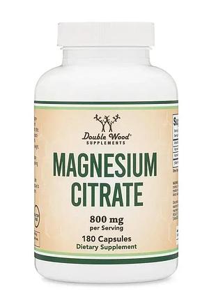 Магний цитрат double wood magnesium citrate 400 мг 180 капсул