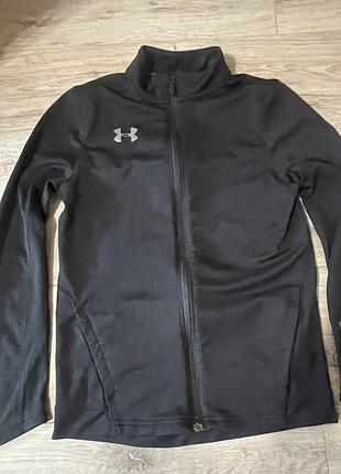 Дитяча чорна спортивна кофта under armour з блискавкою на всю довжину.