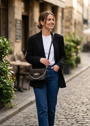 Нова (з біркою) жіноча сумка michael kors parker на плече, чорна сумочка майкл корс крос боді