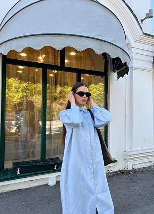 Блакитна сорочка/сукня casual style