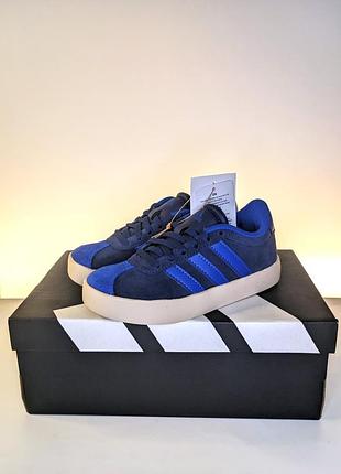 Синие детские кеды adidas vl court 3.0 kids eu 28–31 (см: 17,9 - 19,9) оригинал