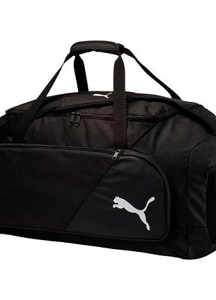 Сумка спортивная puma liga large bag 075208 01 (черная, боковой карман, большего размера, бренд пума)