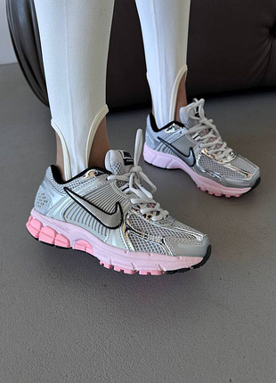 Кроссовки женские nike zoom белые спортивные с розовой подошвой