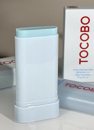 Солнцезащитный стик с матирующим эффектом tocobo cotton soft sun stick spf50 (19 g)