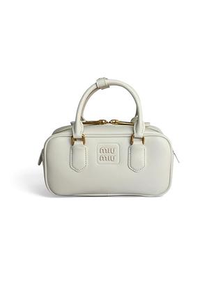 Miumiu arcadie leather bag milk/gold