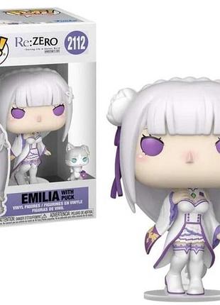 Фігурка funko pop фанко поп re: zero emilia with puck 2112