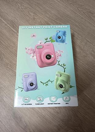 Детский цифровой фотоаппарат с моментальной печатью diy instant print camera + карта памяти 32 гб в комплекте!