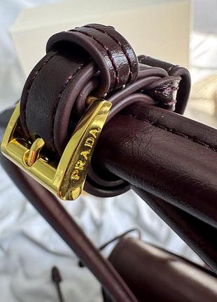 Prada medium leather shoulder chocolate/gold 5