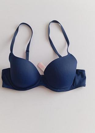 Синий бюстгалтер pink victoria’s secret маленького размера на чашку 75а