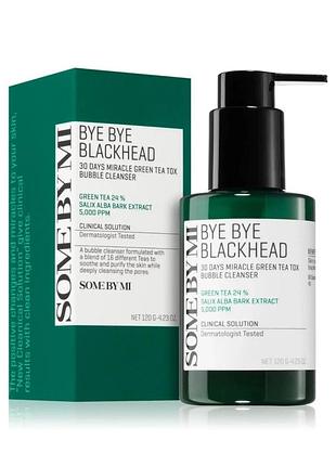 Пеняшило очищающее средство с экстрактом зеленого чая some by mi bye bye blackhead miracle green tea tox bubble cleanser 120 г.