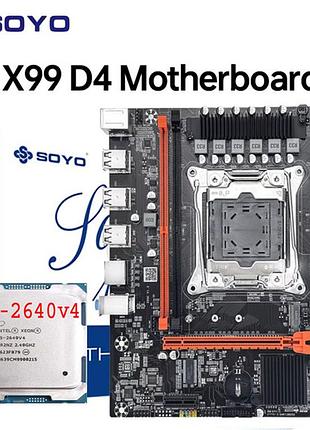 Материнська плата soyo x99 d4 + процесор 2640v4 (10 ядер / 20 потоків), частота до 3.4 ghz.