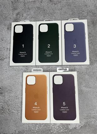 Чехол leather case magsafe + animation full size iphone 13 / sequoia green / кожаный чехол для айфон / анимация 2