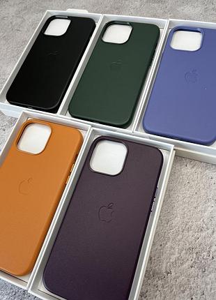 Чехол leather case magsafe + animation full size iphone 13 / sequoia green / кожаный чехол для айфон / анимация 5