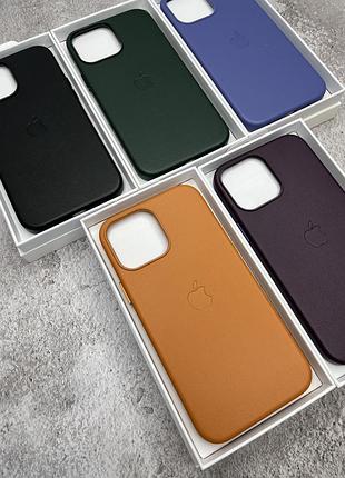 Чехол leather case magsafe + animation full size iphone 13 / sequoia green / кожаный чехол для айфон / анимация 6