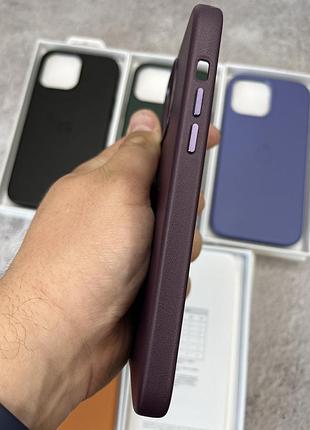 Чехол leather case magsafe + animation full size iphone 13 / sequoia green / кожаный чехол для айфон / анимация 7