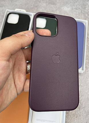 Чехол leather case magsafe + animation full size iphone 13 / sequoia green / кожаный чехол для айфон / анимация 10