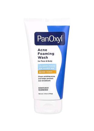 Пінка для вмивання від акне для обличчя та тіла panoxyl acne foaming wash for face body 156 г