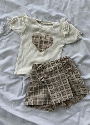 Костюмчик на дівчинку , футболка шортики спідниця