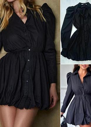Чорное платье zara, юбка- баллон