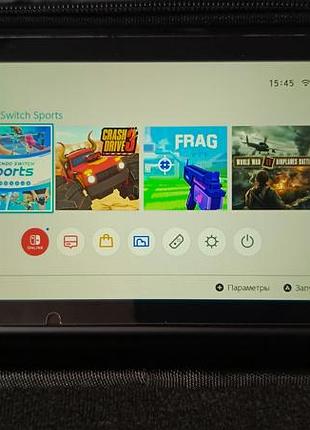 Nintendo switch в кейсе+3 пары джойстиков 3