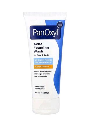 Пінка для вмивання від акне для обличчя та тіла panoxyl acne foaming wash for face body 85 г