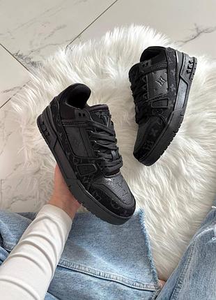 Кроссовки lou *s vu *tton trainer total black арт 10017