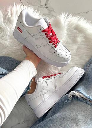 Кроссовки nike air force 1 low supreme white арт 0070