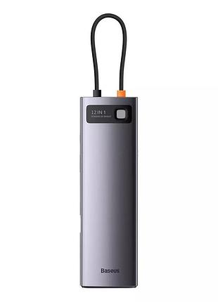 Переходник/usb-хаб baseus metal gleam series 12 в 1