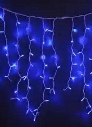 Xmas гирлянда led 200 3.3line short curtain(сосульки/бахрома) b-2 синяя 10m*1,5m ул.+соед черный 7405
