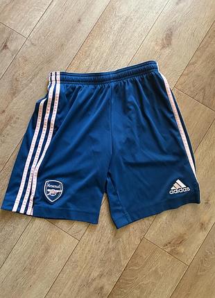 Футбольні шорти adidas arsenal синьо-рожеві