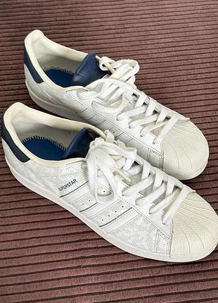 Чоловічі білі із синім superstar adidas, суперстари 44 розміру