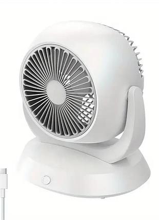Вентилятор настольный design product best f3, аккумуляторный, 4 режима, поворот, type-c