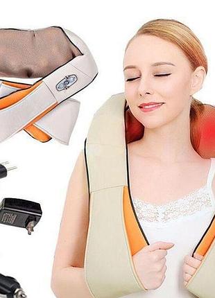 Роликовый массажёр для шеи и плеч neck kneading с функцией прогрева