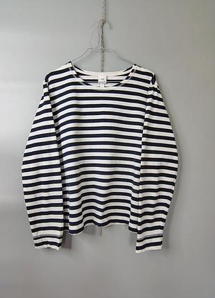 🪽  100% бавовна 🪽 h&amp;m logg свитшот лонгслив в полоску полоска принт женский качественный длинный рукав синий белый размер xl база кэжуал стиль