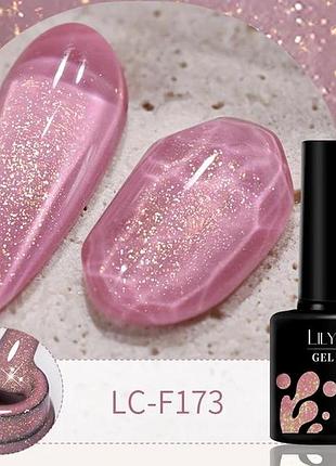 Гель-лак светоотражающий єффект искрящийся янтарь lilycute soak-off uv/led 7 мл lc-f173