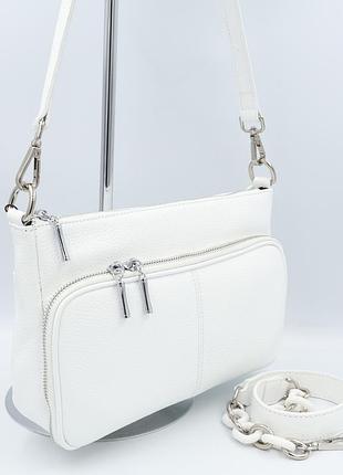 Сумка жіноча шкіряна polina &amp; eiterou r8200-1 white