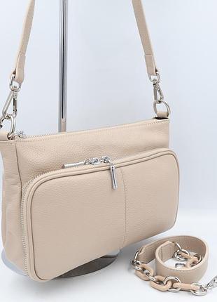 Сумка жіноча шкіряна polina &amp; eiterou r8200-1 cream