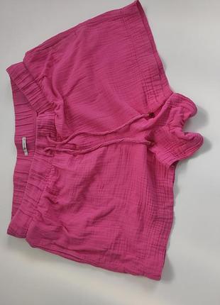Женские короткие шорты жатка пояс резинка +шнуровка l/xl