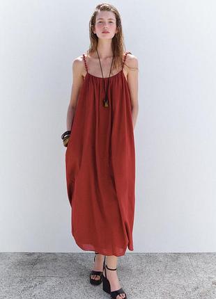 Сукня оверсайз на брителях zara - xs, s, m