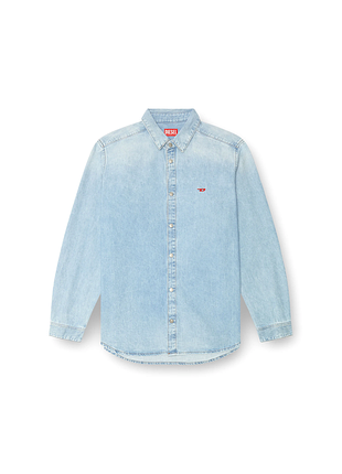 Новая мужская джинсовая рубашка diesel camicia голубая l