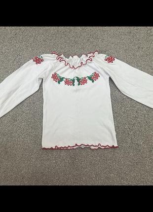 Вишиванка дитяча трикотажна калина 5-7 р 110-116 см