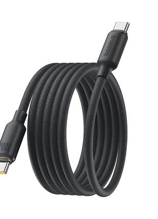 Кабель baseus foamed silicone pro magnetic type-c - type-c pd 100w 1м для ноутбука з магнітом та швидкою зарядкою black (e0426d00)