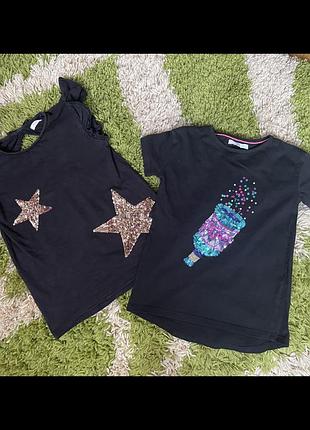 Комплект з футболок з паєтками h&m, m&s