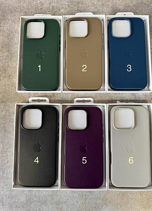 Чехол leather case magsafe + animation full size iphone 16 pro / dark purple / кожаный чехол для айфон / анимация
