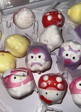 Сквиш-антистресс sanrio – hello kitty, pom pom purin, cinnamoroll, kuromi, my melody в ассортименте