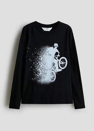 8-10/10-12/12-14/14+ р h&amp;m новый реглан лонгслив кофточка топ с принтом мальчишку подлетку